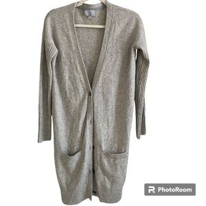 PURE Collection Wool Cashmere Gray Cardigan Size 4
